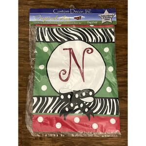 NIP Embroidered‎ Double Sided Flag 12" x 18" "N"